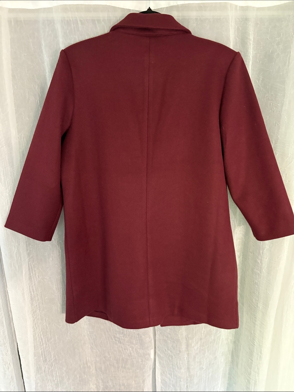 New York & Company Women's Wine Open-Front Blazer Coat - Picture 3 of 3